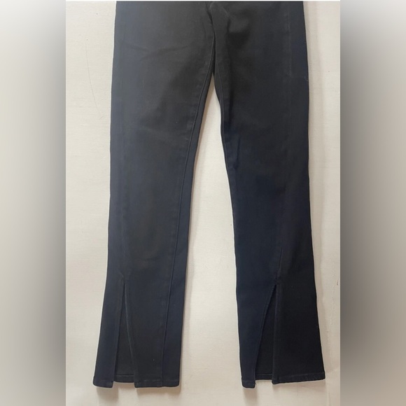 PISTOLA TEAGAN JEANS High Rise Vented Straight SZ 26 Black, Dark Vinyl $148 - Picture 3 of 7